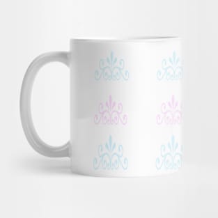 Pink and Blue Damask Mug